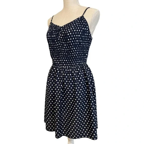 Navy Polka Dot Sundress EUC - Picture 2 of 6